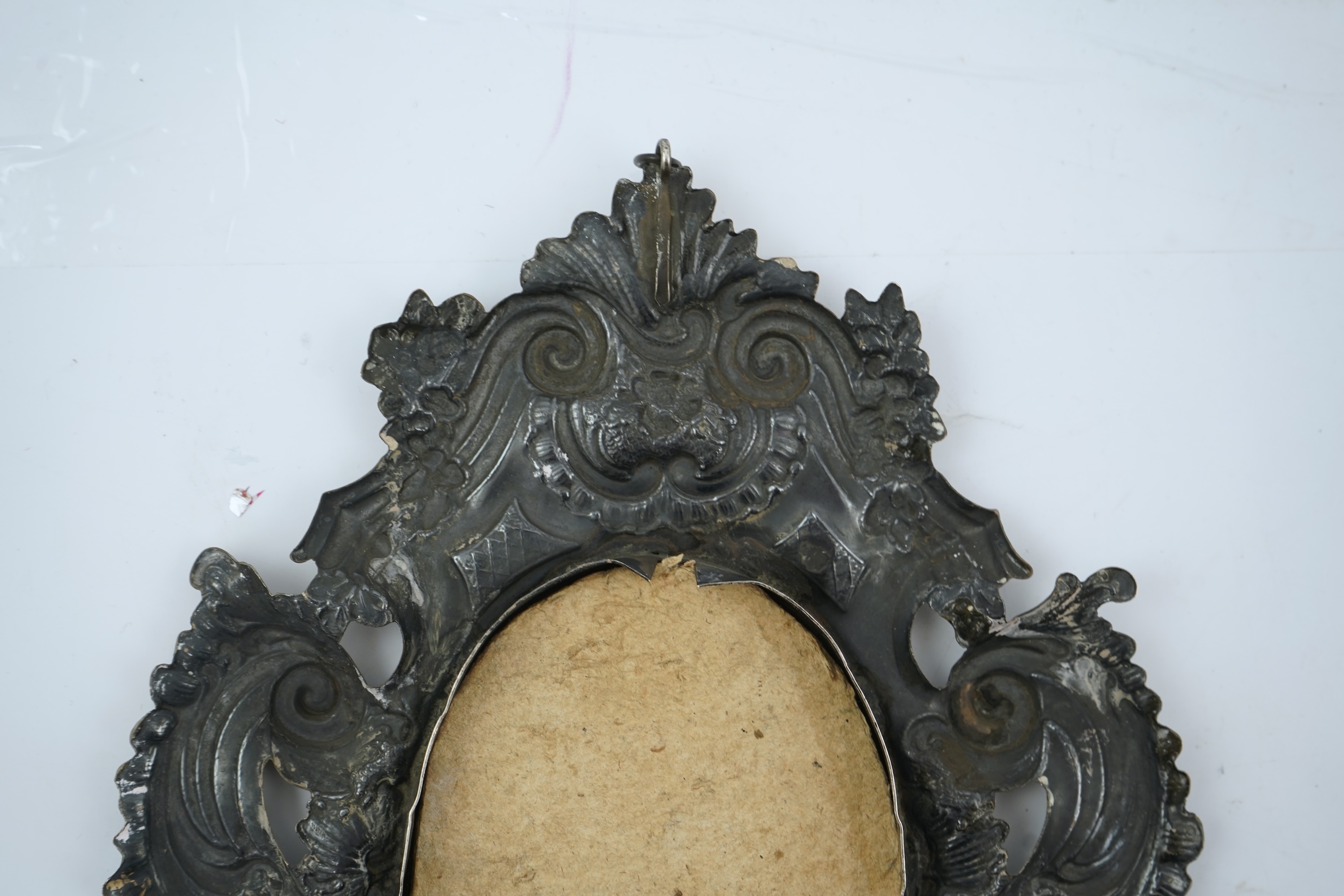 A pair of 18th century Italian Rococo repousse silver frames